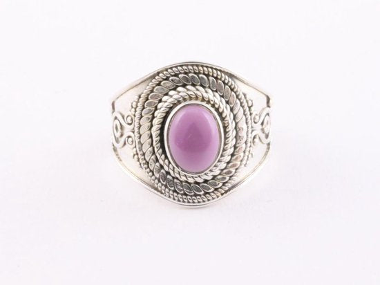 Bewerkte zilveren ring met fosfosideriet afbeelding 3