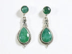 Bewerkte zilveren oorstekers met smaragd afbeelding 2