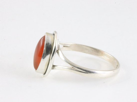 Fijne zilveren ring met carneool afbeelding 2