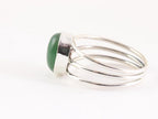 Opengewerkte zilveren ring met jade afbeelding 2