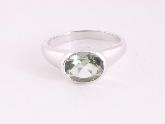 Zilveren ring met groene amethist afbeelding 2