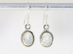 Fijne bewerkte zilveren oorbellen met regenboog maansteen afbeelding 3