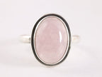 Ovale zilveren ring met rozenkwarts afbeelding 4