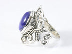 Opengewerkte zilveren ring met lapis lazuli afbeelding 2