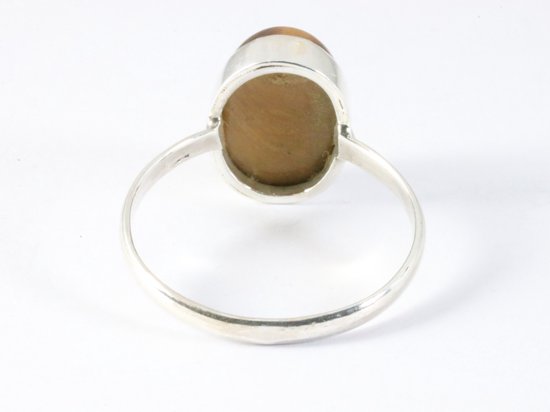 Ovale zilveren ring met tijgeroog afbeelding 3
