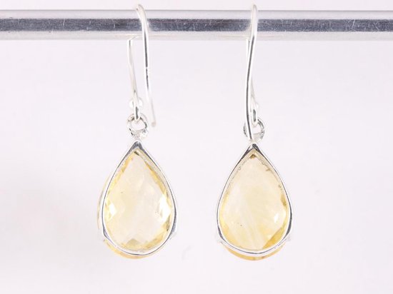 Zilveren oorbellen met citrien afbeelding 3