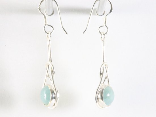 Zilveren oorbellen met aquamarijn afbeelding 2