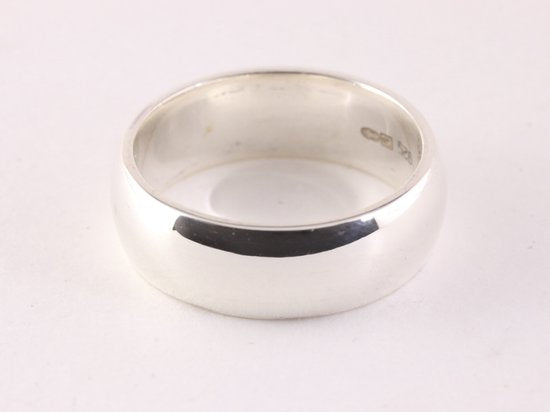 Zware gladde zilveren ring afbeelding 1