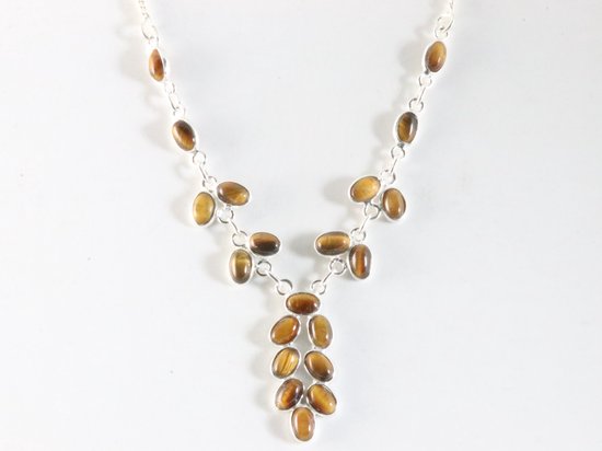 Zilveren ketting met tijgeroog afbeelding 2