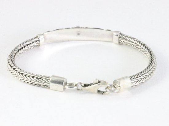 Traditionele zware zilveren snake armband met 18k gouden decoraties afbeelding 3