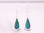 Grote druppelvormige zilveren oorbellen met chrysocolla afbeelding 3