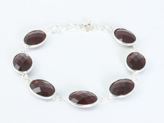 Zilveren armband met granaat afbeelding 1