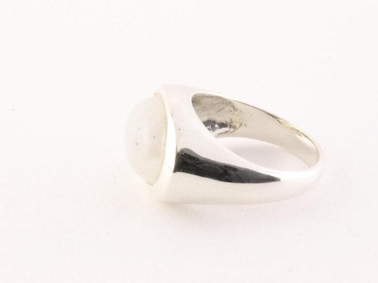 Zilveren ring met regenboog maansteen afbeelding 3