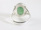 Ovale hoogglans zilveren ring met jade afbeelding 3