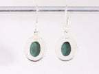 Bewerkte ovale zilveren oorbellen met malachiet afbeelding 3