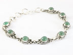 Bewerkte zilveren armband met groene aventurijn afbeelding 2