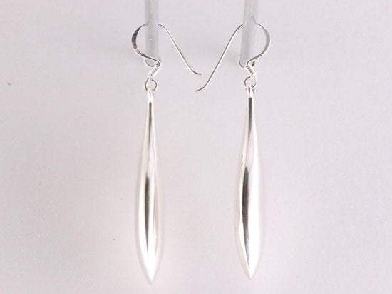 Hoogglans zilveren pegel oorbellen afbeelding 2