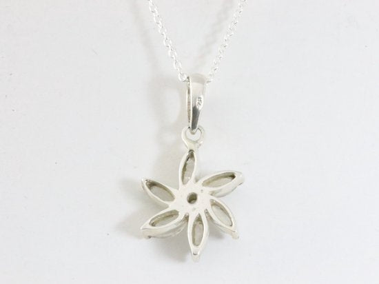 Zilveren hanger met regenboog maansteen aan ketting afbeelding 3