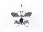 Bewerkte zilveren vlinder hanger met lapis lazuli afbeelding 3