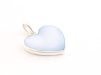 Hartvormige zilveren hanger met blauwe schelp afbeelding 2