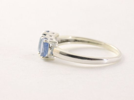 Fijne hoogglans zilveren ring met kyantiet afbeelding 2