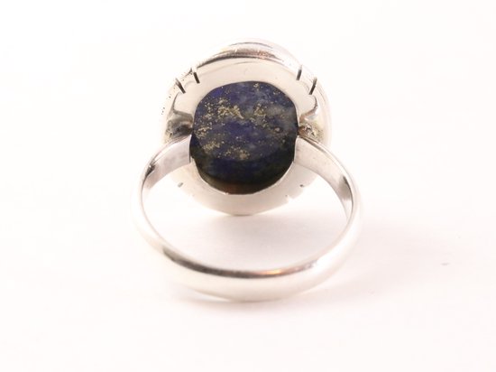 Ovale zilveren ring met lapis lazuli afbeelding 3