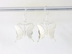 Zilveren vlinder oorbellen met abalone schelp afbeelding 2
