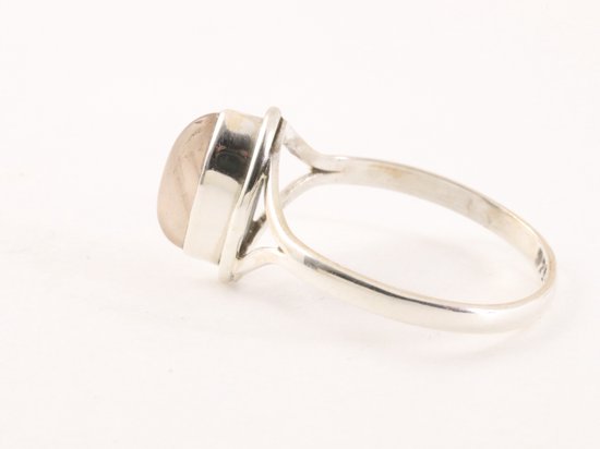 Fijne zilveren ring met aqua chalcedoon afbeelding 2