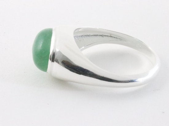 Zilveren ring met jade afbeelding 2