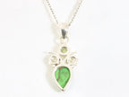 Zilveren hanger met groene koperturkoois en peridoot aan ketting afbeelding 3