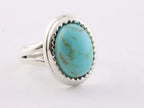 Bewerkte zilveren ring met turkoois afbeelding 1