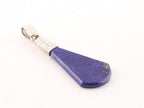 Fijne zilveren hanger met lapis lazuli aan jasseron ketting afbeelding 2