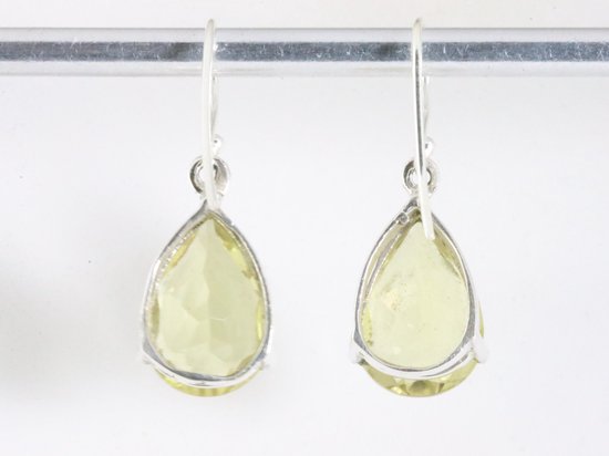 Zilveren oorbellen met lemon kwarts afbeelding 2