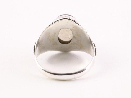 Bewerkte zilveren ring met rookkwarts afbeelding 3