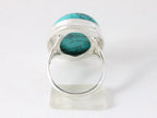 Grote ovale zilveren ring met turkoois afbeelding 3