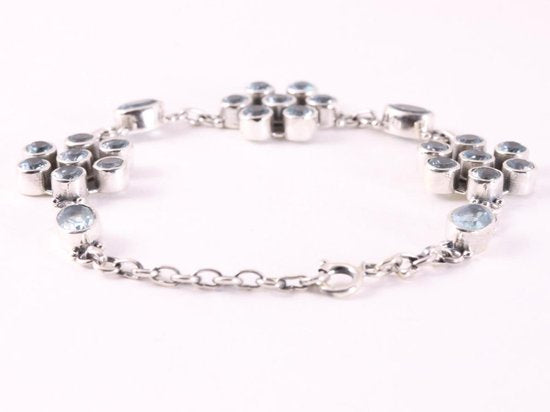 Zilveren armband met blauwe topaas afbeelding 3