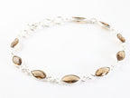 Fijne zilveren armband met rookkwarts afbeelding 2