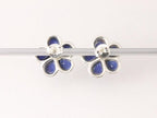 Bloemvormige zilveren oorstekers met lapis lazuli afbeelding 3