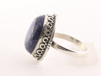 Zware bewerkte zilveren ring met lapis lazuli afbeelding 2
