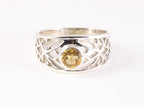 Opengewerkte zilveren ring met citrien afbeelding 4