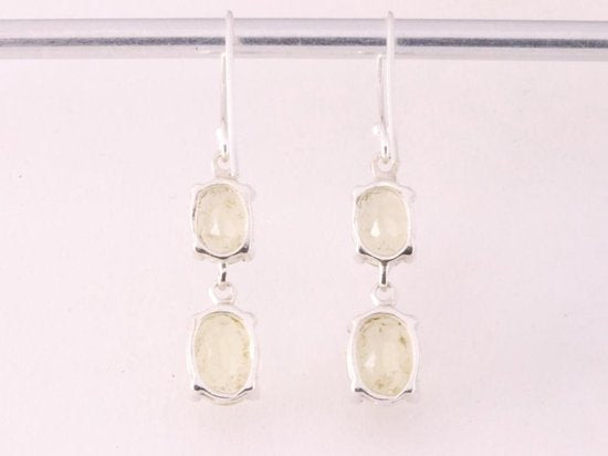 Zilveren oorbellen met lemonkwarts afbeelding 2