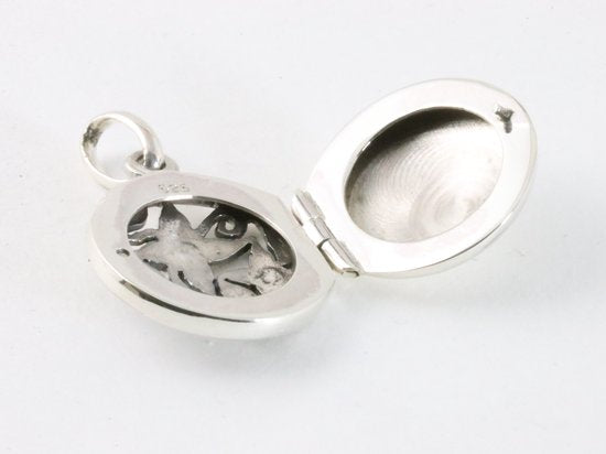 Fijn rond opengewerkt zilveren medaillon met bloemen afbeelding 5