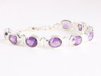 Zware zilveren armband met amethist afbeelding 2
