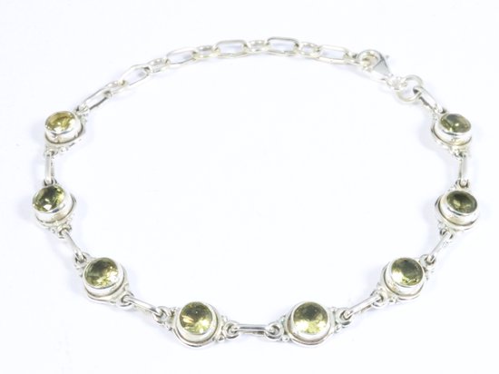 Fijne zilveren armband met citrien afbeelding 1