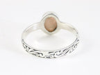 Fijne bewerkte zilveren ring met perzik maansteen afbeelding 3