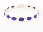 Zilveren schakelarmband met lapis lazuli afbeelding 1