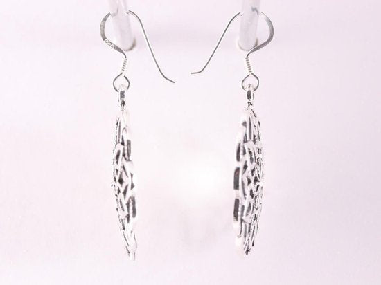 Traditionele zilveren lotus bloem oorbellen afbeelding 2