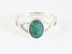 Fijne opengewerkte zilveren ring met smaragd afbeelding 4