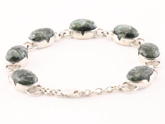 Zilveren armband met grote serafiniet stenen afbeelding 3