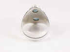 Bewerkte zilveren ring met aquamarijn afbeelding 3